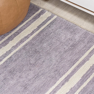 Bande Distressed Ticking Stripe Machine-washable Area Rug